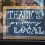 thanks for shopping local chalkboard sign in local business store window, local area search optimization online, websites, new southern solutions